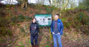 Liz Ballard with George Taylor at Wyming Brook nature reserve