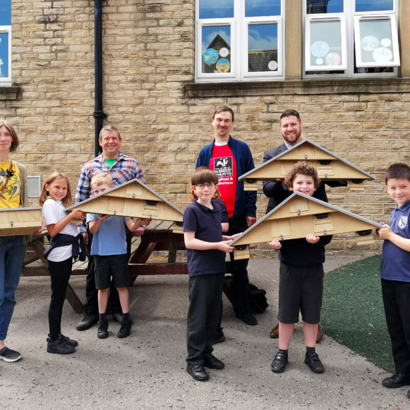 Swift Boxes Being Installed at Malin Bridge School