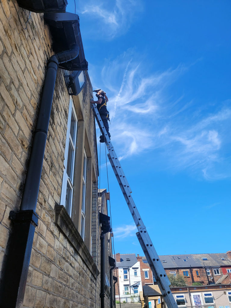 Swift Boxes Being Installed at Malin Bridge School