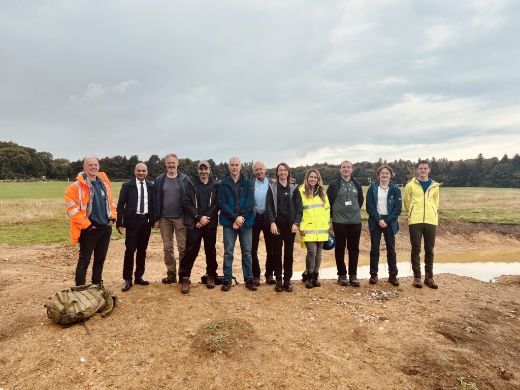 members of the partnership meet at Whirlow Fields where the latest pond is being created.