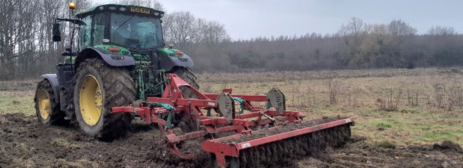Tractor preparing ground for new tree planting. Photo: South Yorkshire Woodland Partnership