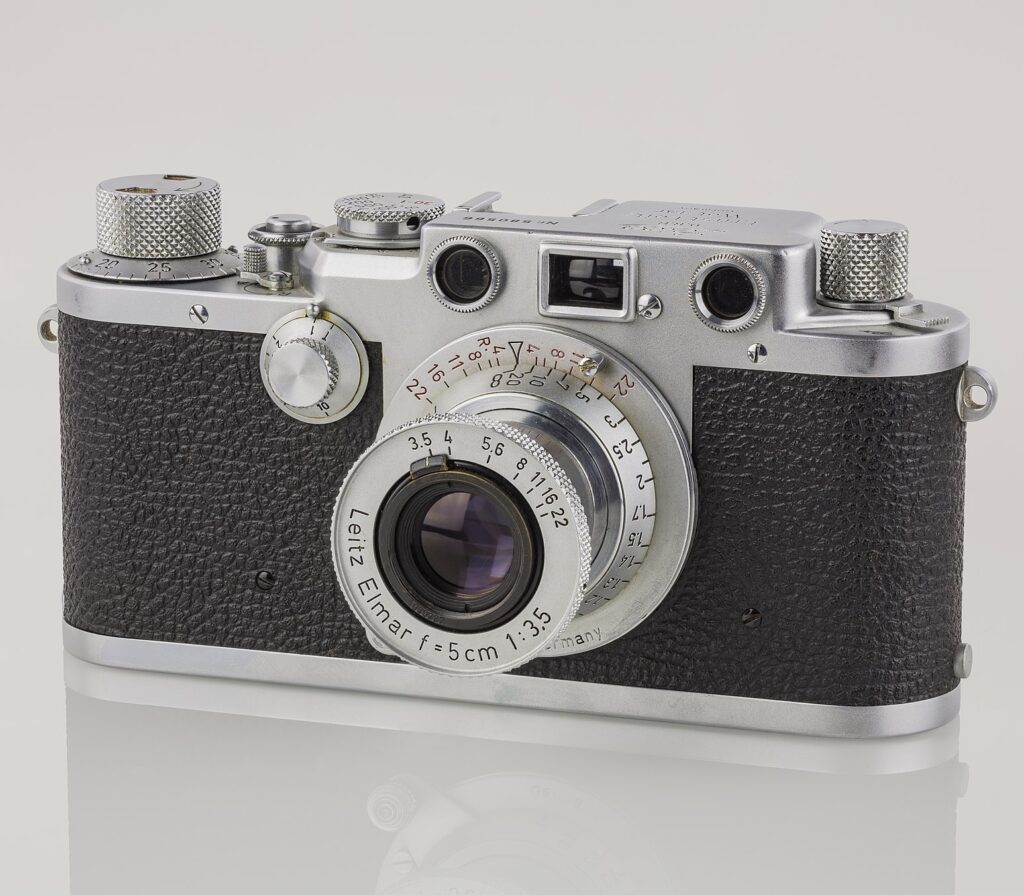a photograph of a Leica film camera