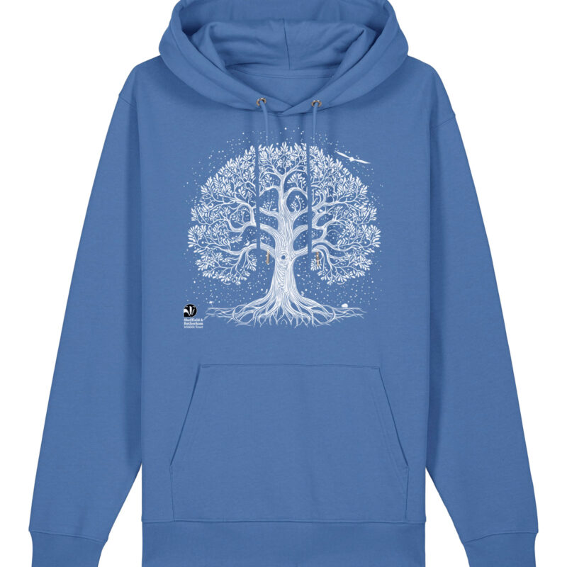 Nature-Inspired Tree Premium Organic Hoodie: Bright Blue
