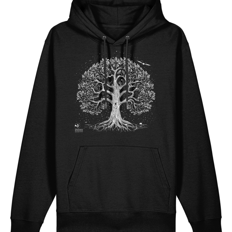 Nature-Inspired Tree Premium Organic Hoodie: Black