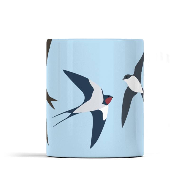 Swift, Swallow and Martins Borderless Mug: Forget Me Not