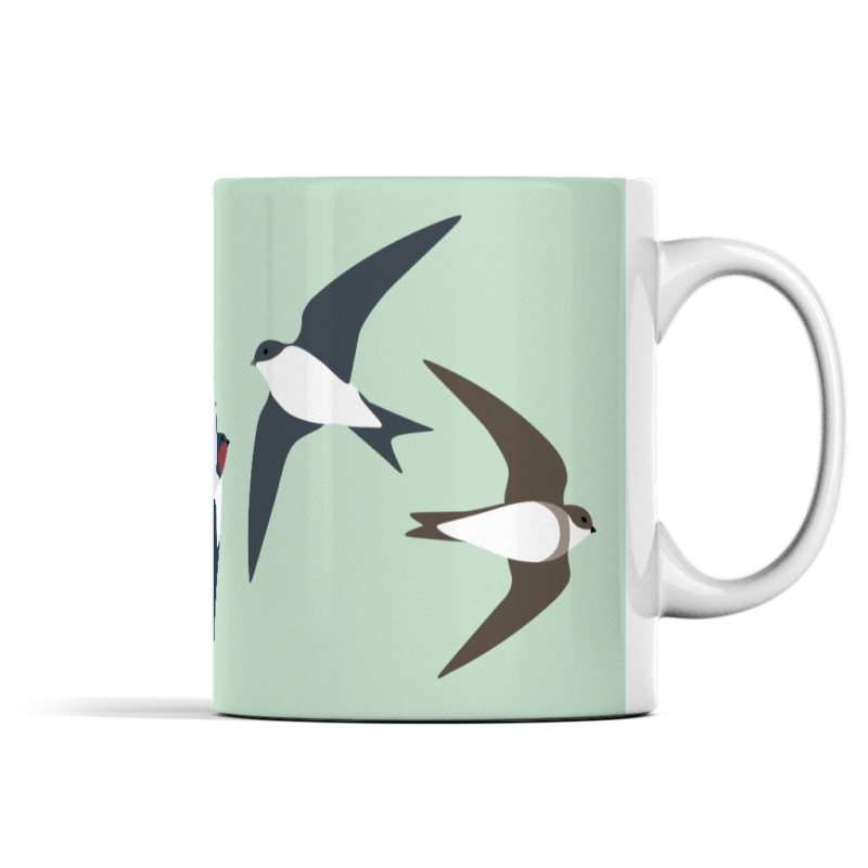 Swift, Swallow and Martins Borderless Mug: Lichen