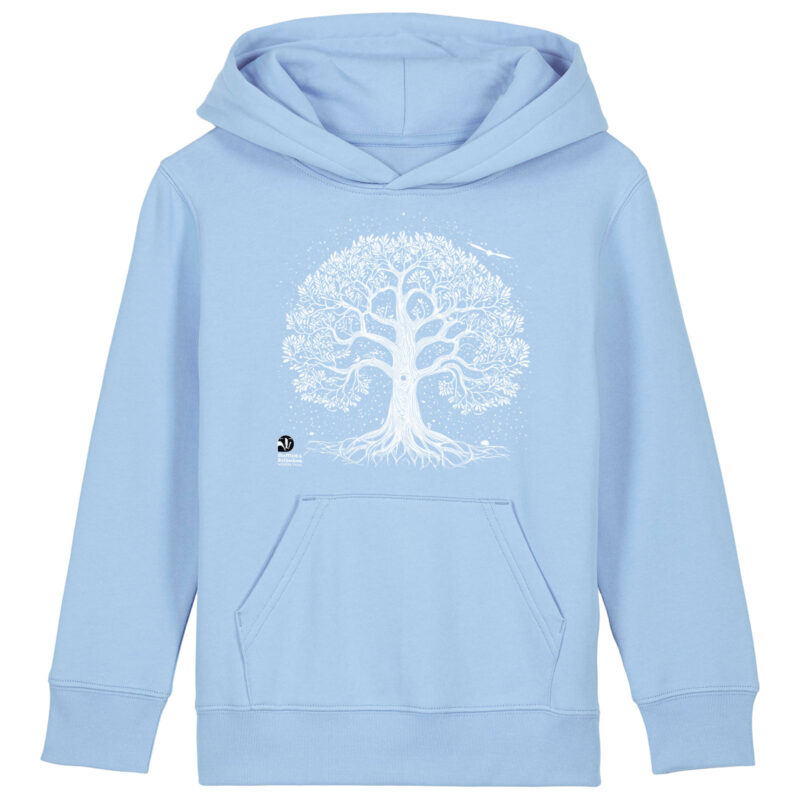 Nature-Inspired Tree Premium Organic Kids Hoodie: Blue Soul