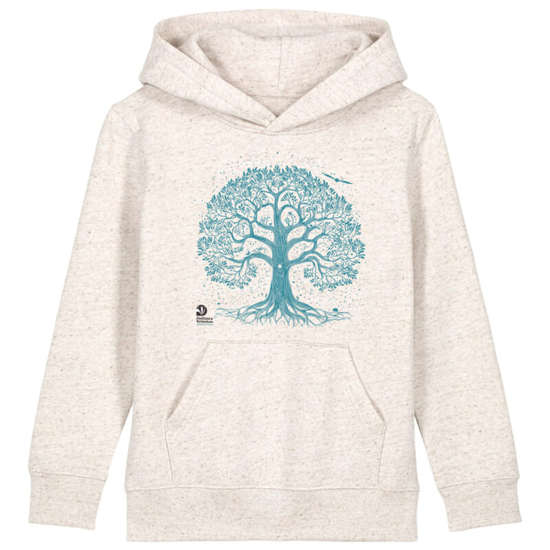 Nature-Inspired Tree Premium Organic Kids Hoodie: Eco-Heather