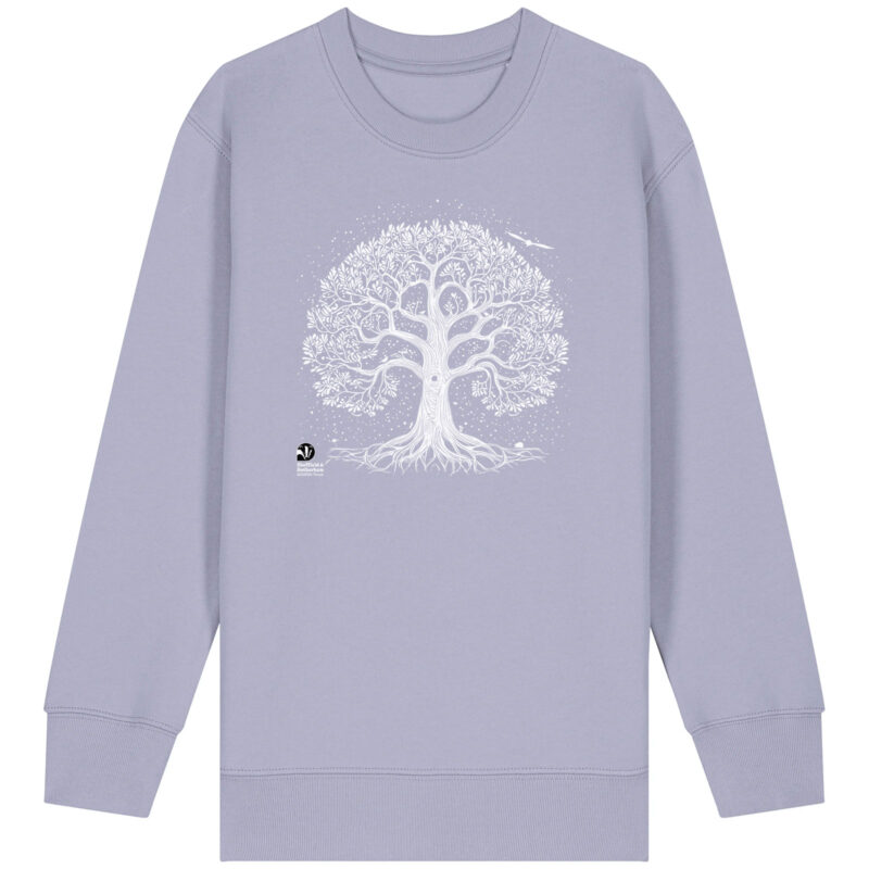 Nature-Inspired Tree Premium Organic Kids' Sweatshirt: Lavender
