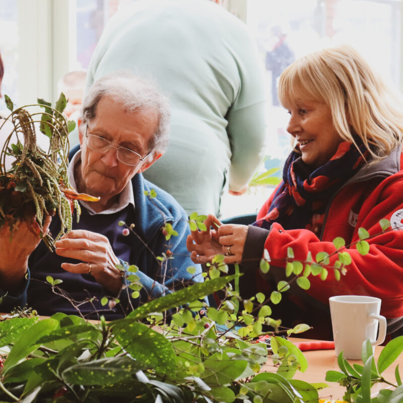 Two people take part in a Wild at heart willow hearts session