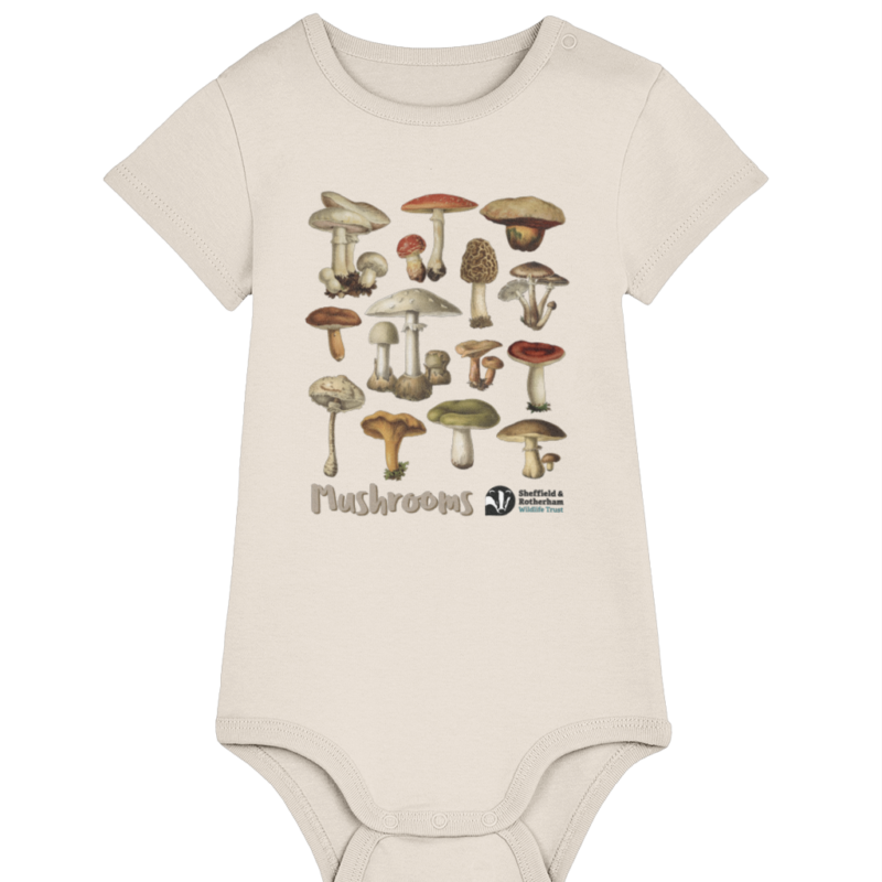 Mushrooms Premium Organic Baby Body Suit Natural Raw