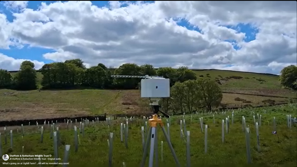 A white box with an aerial on it set up at Ughill farm